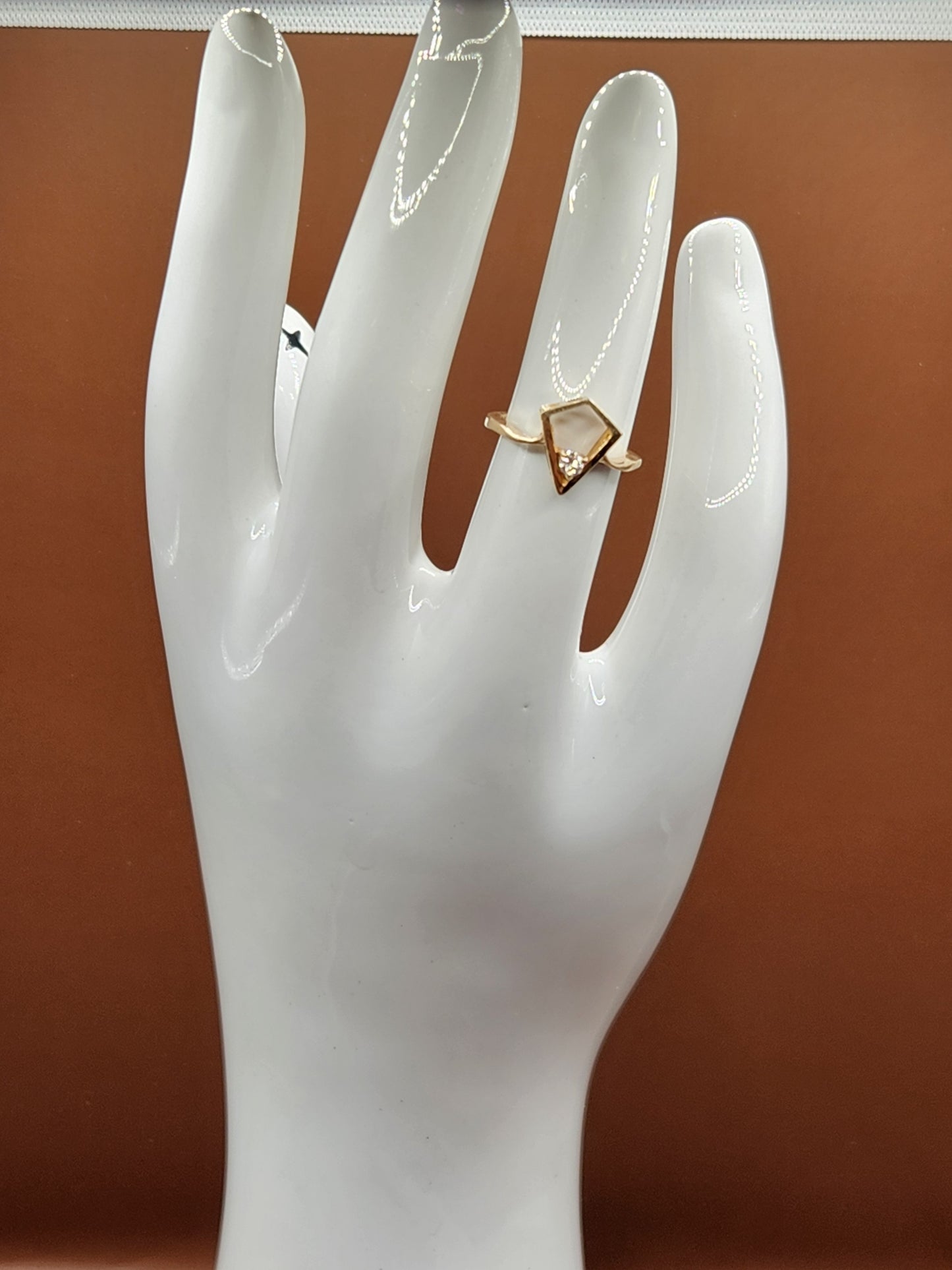 Vintage 14k Yellow Gold Diamond Kite Ring Garland SZ 3 1/2