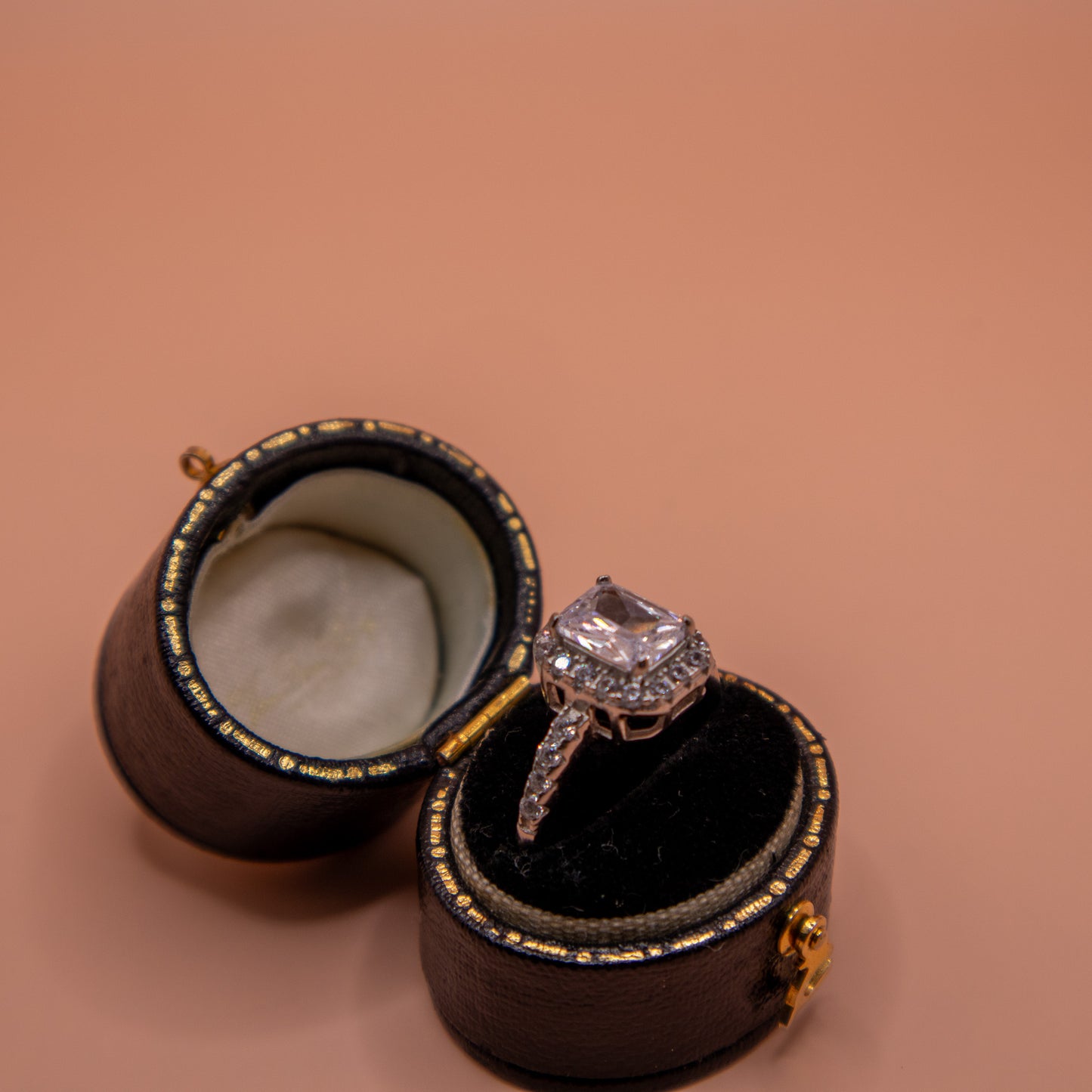 Sterling Silver Halo Set White Topaz Ring