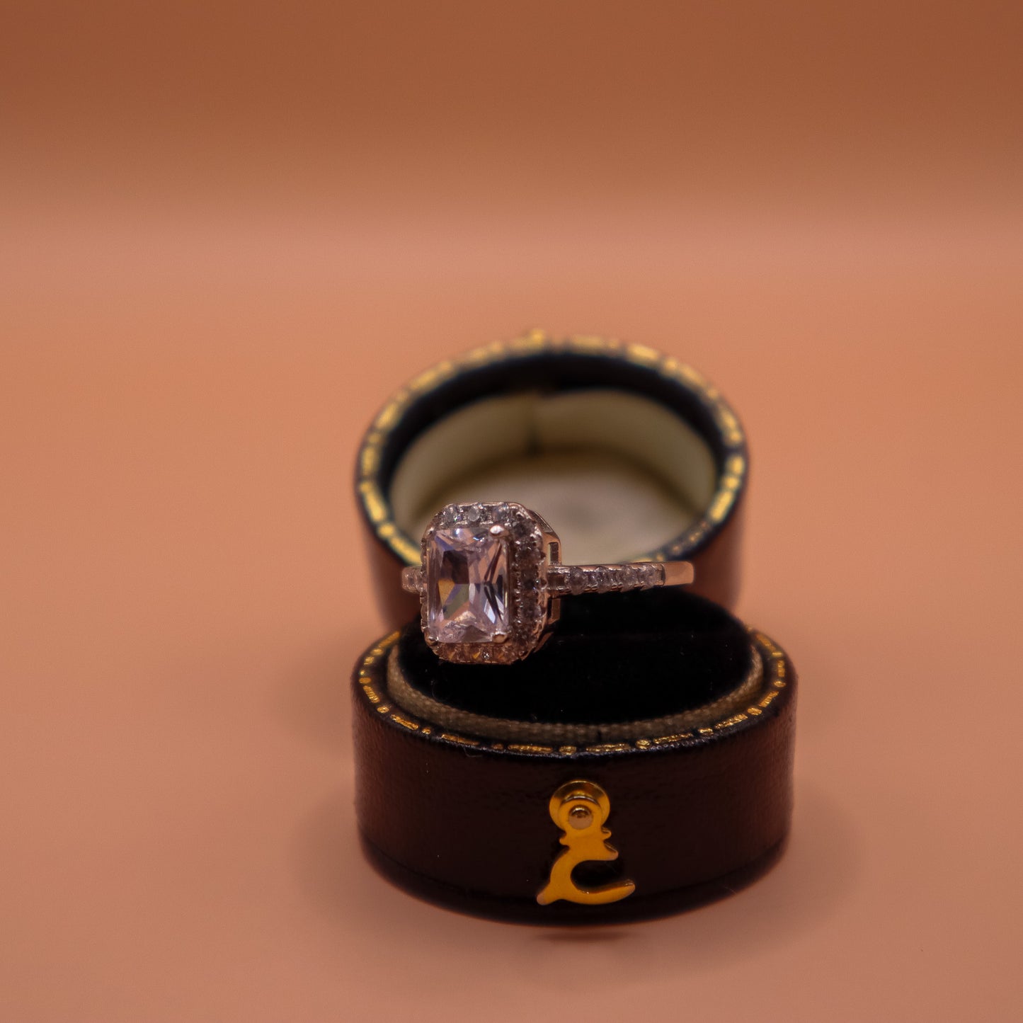 Sterling Silver Halo Set White Topaz Ring
