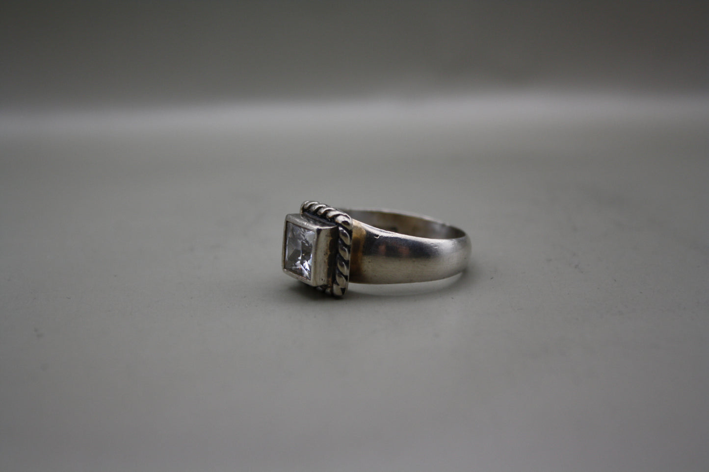 Silpada Elizabeth Ring: Sterling Silver w/ Princess Cut White Zircon