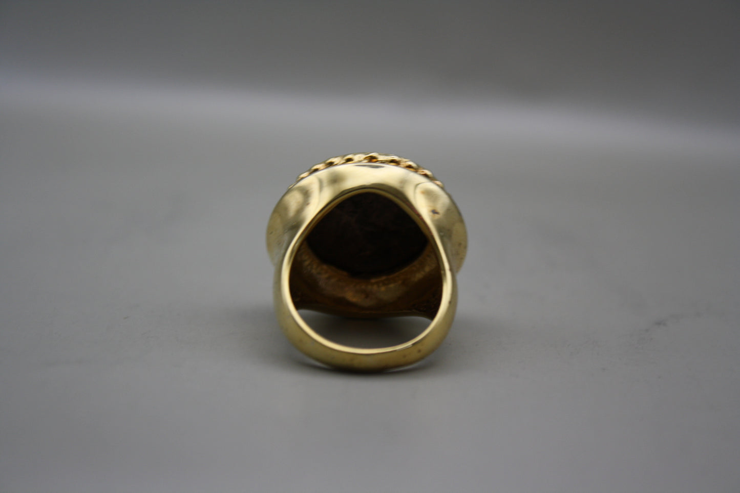 Sterling Silver Gold-Plated Roman Head Coin Ring | ITAOR Italy 925
