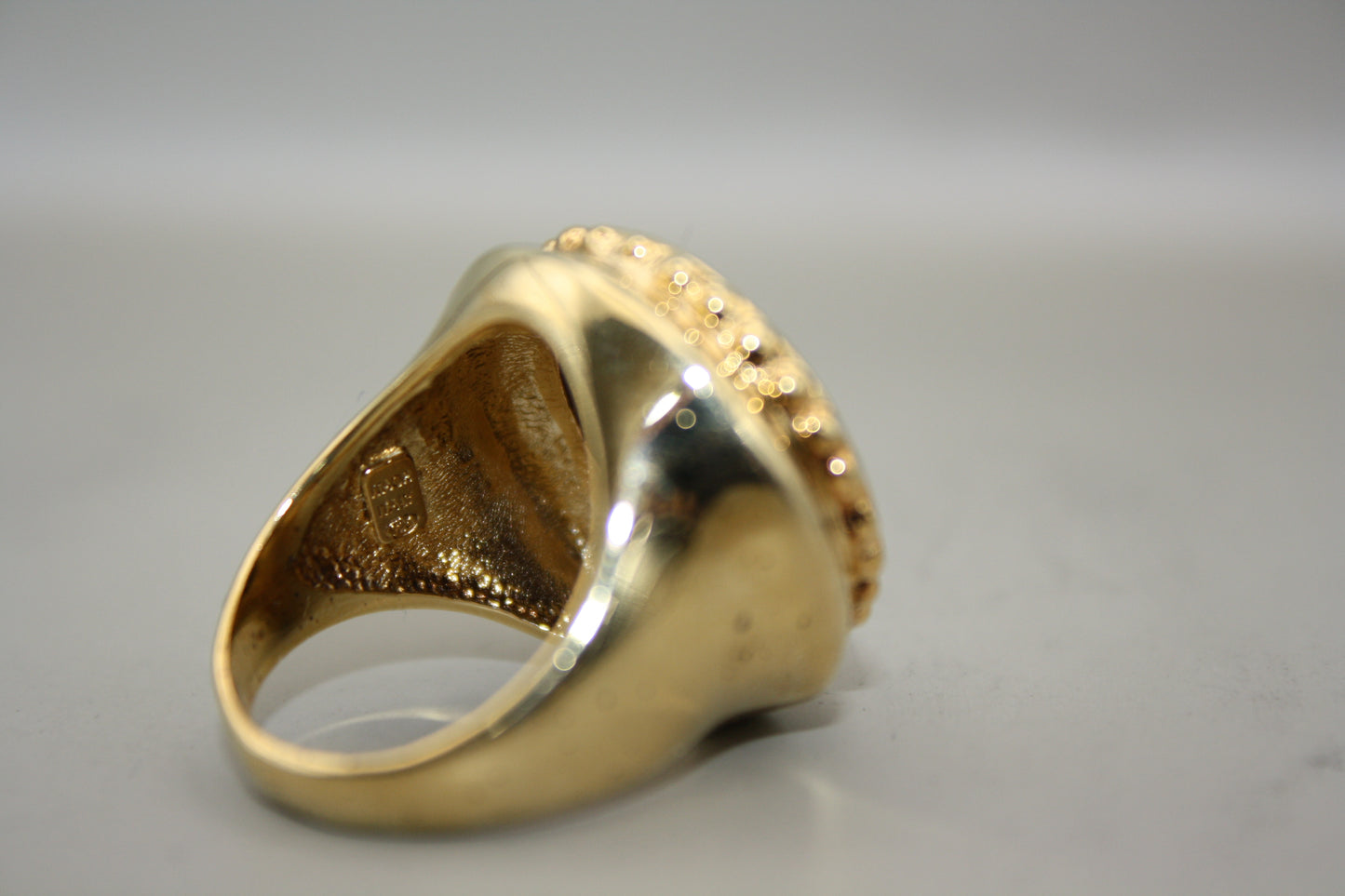 Sterling Silver Gold-Plated Roman Head Coin Ring | ITAOR Italy 925