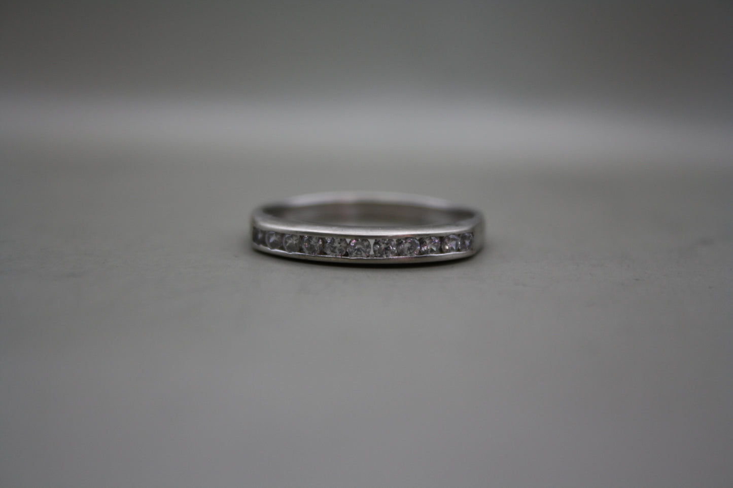 Sterling Silver Channel Set Cubic Zirconia Ring