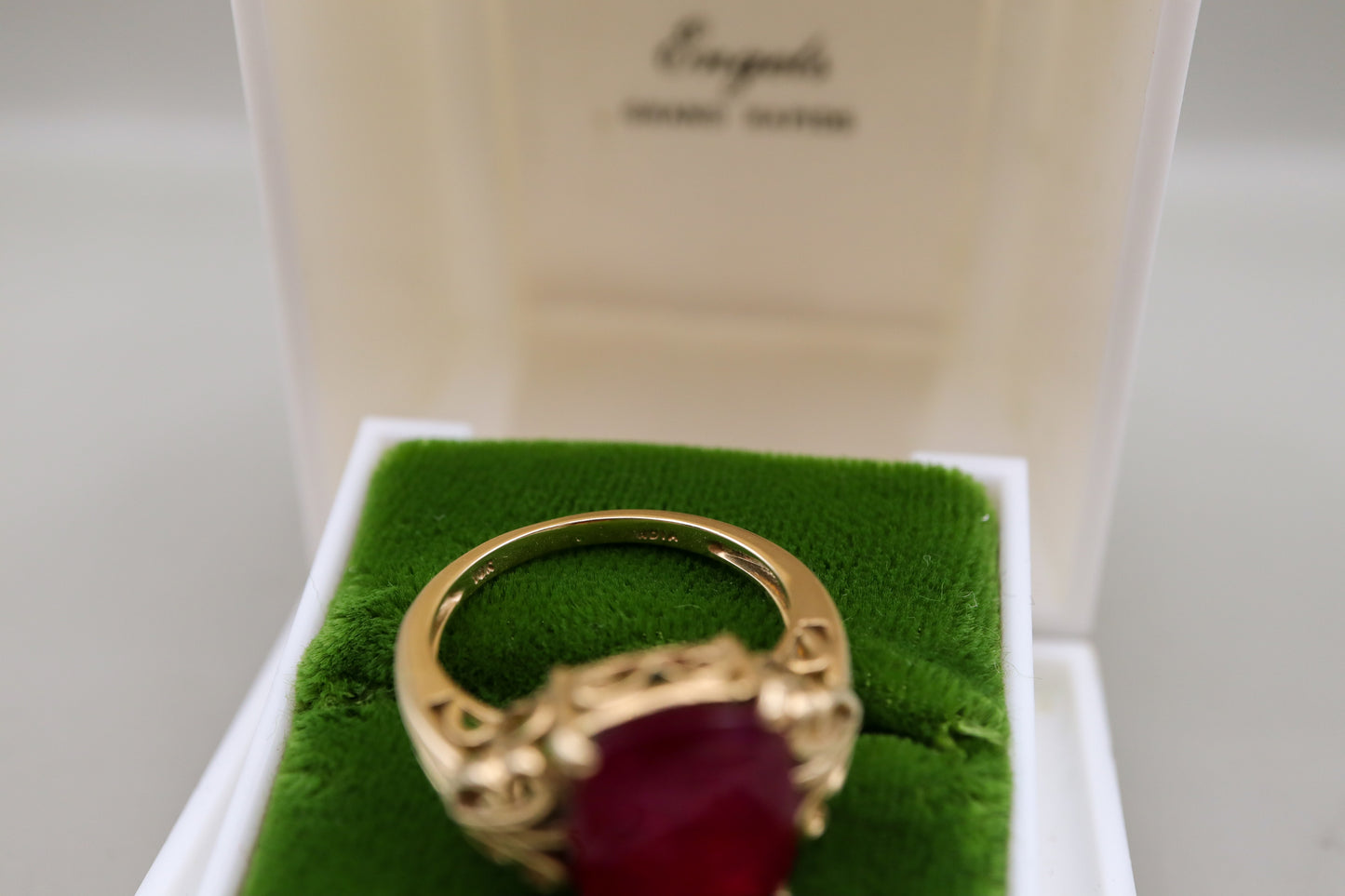 10K Yellow Gold Natural Ruby Cocktail Ring
