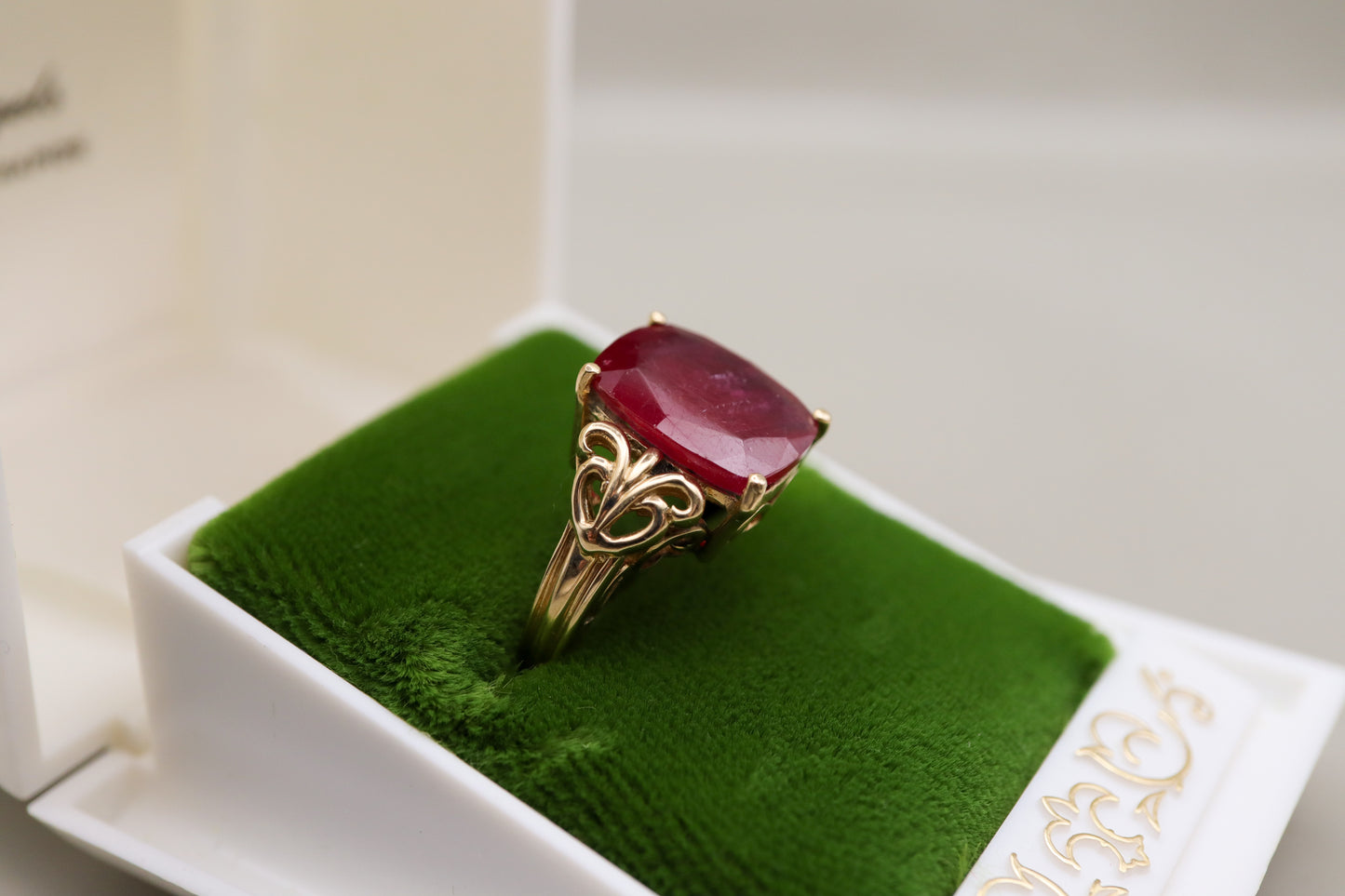 10K Yellow Gold Natural Ruby Cocktail Ring