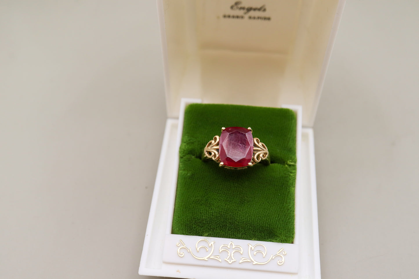 10K Yellow Gold Natural Ruby Cocktail Ring