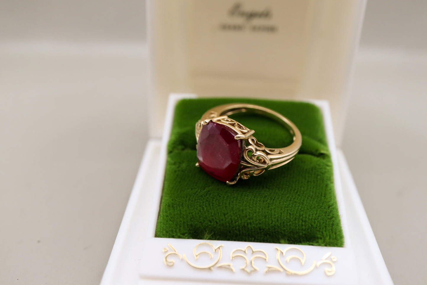 10K Yellow Gold Natural Ruby Cocktail Ring