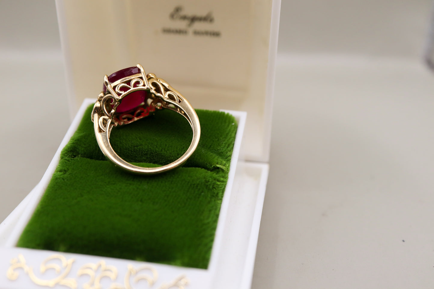 10K Yellow Gold Natural Ruby Cocktail Ring
