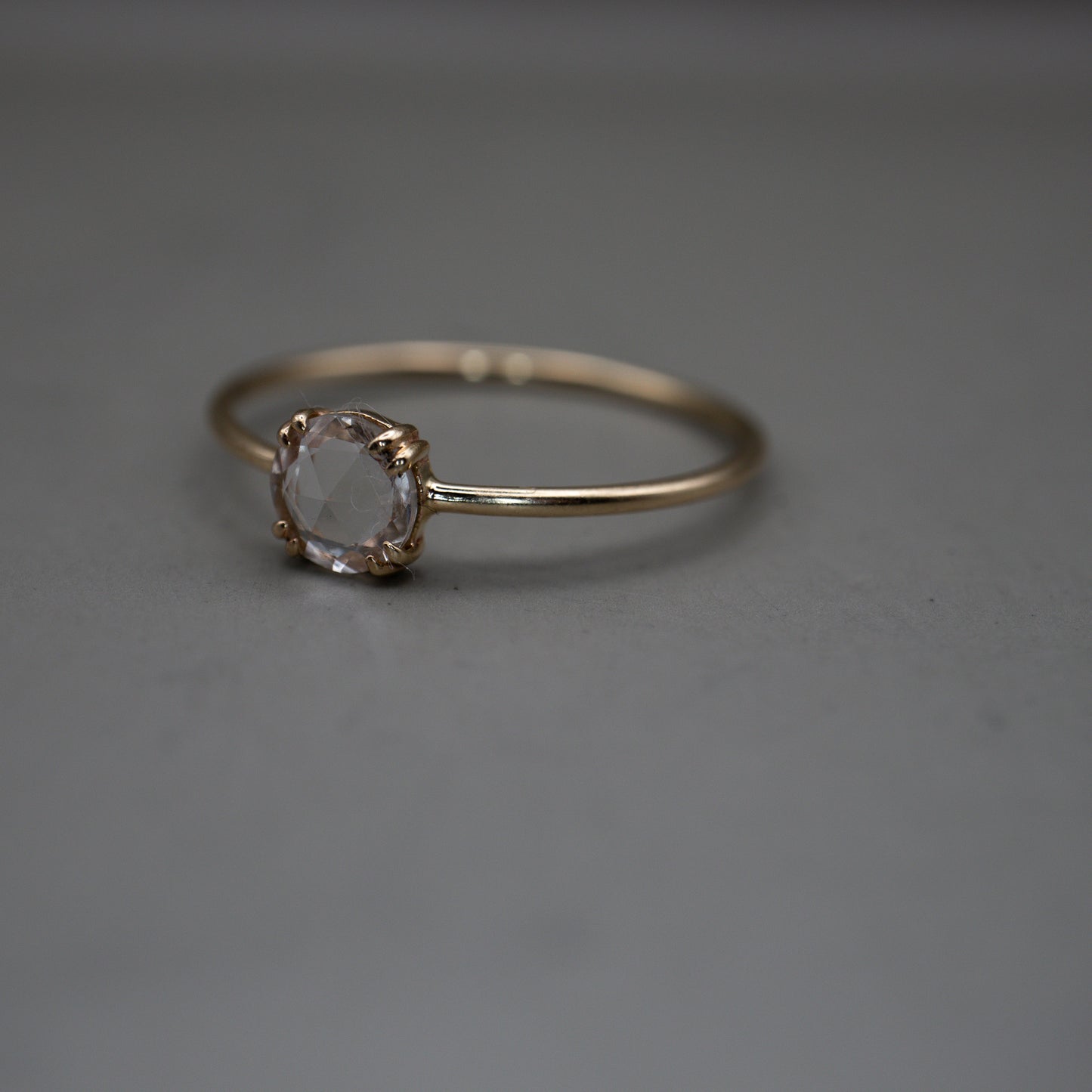 Petite 10kt Yellow Gold White Sapphire Solitaire Ring