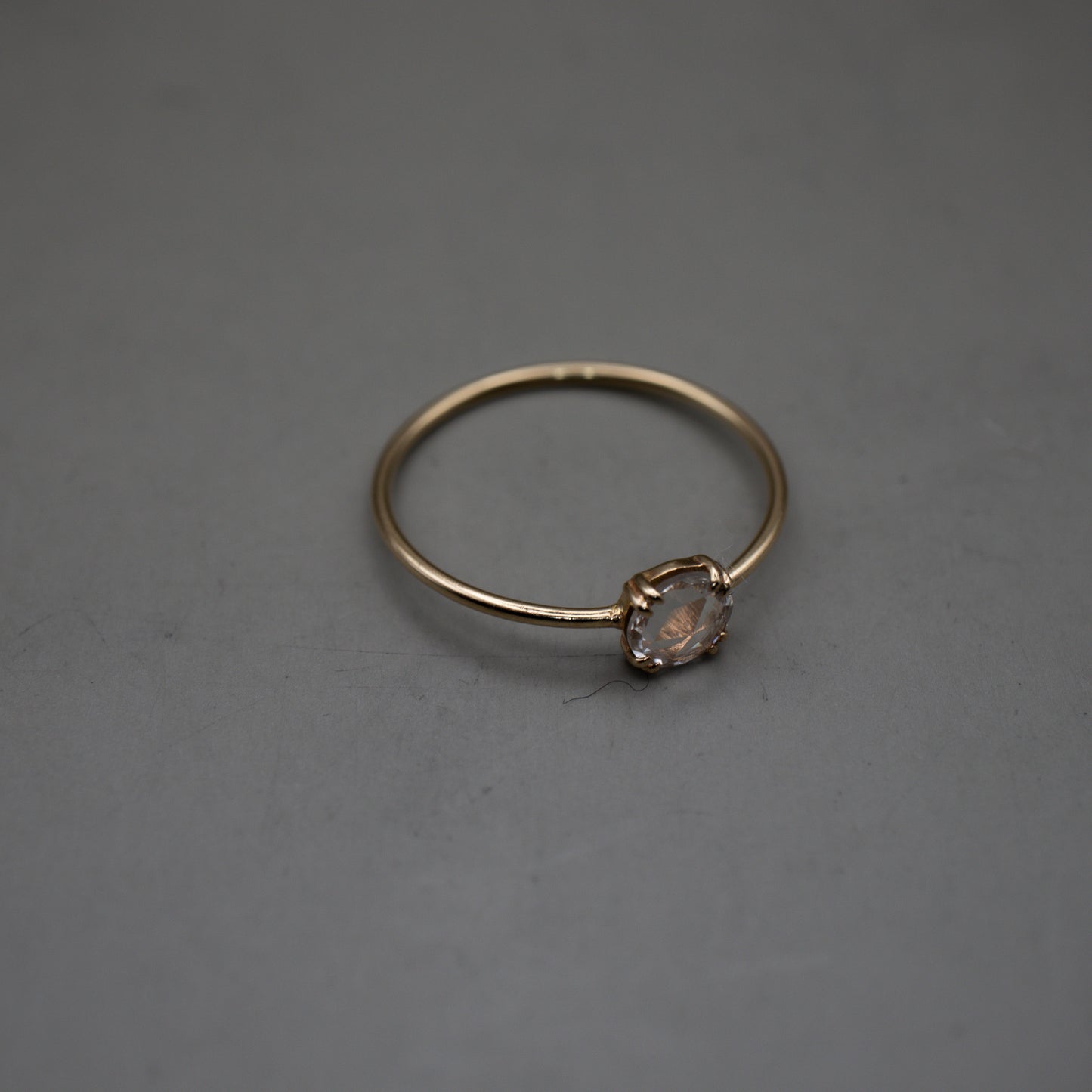 Petite 10kt Yellow Gold White Sapphire Solitaire Ring