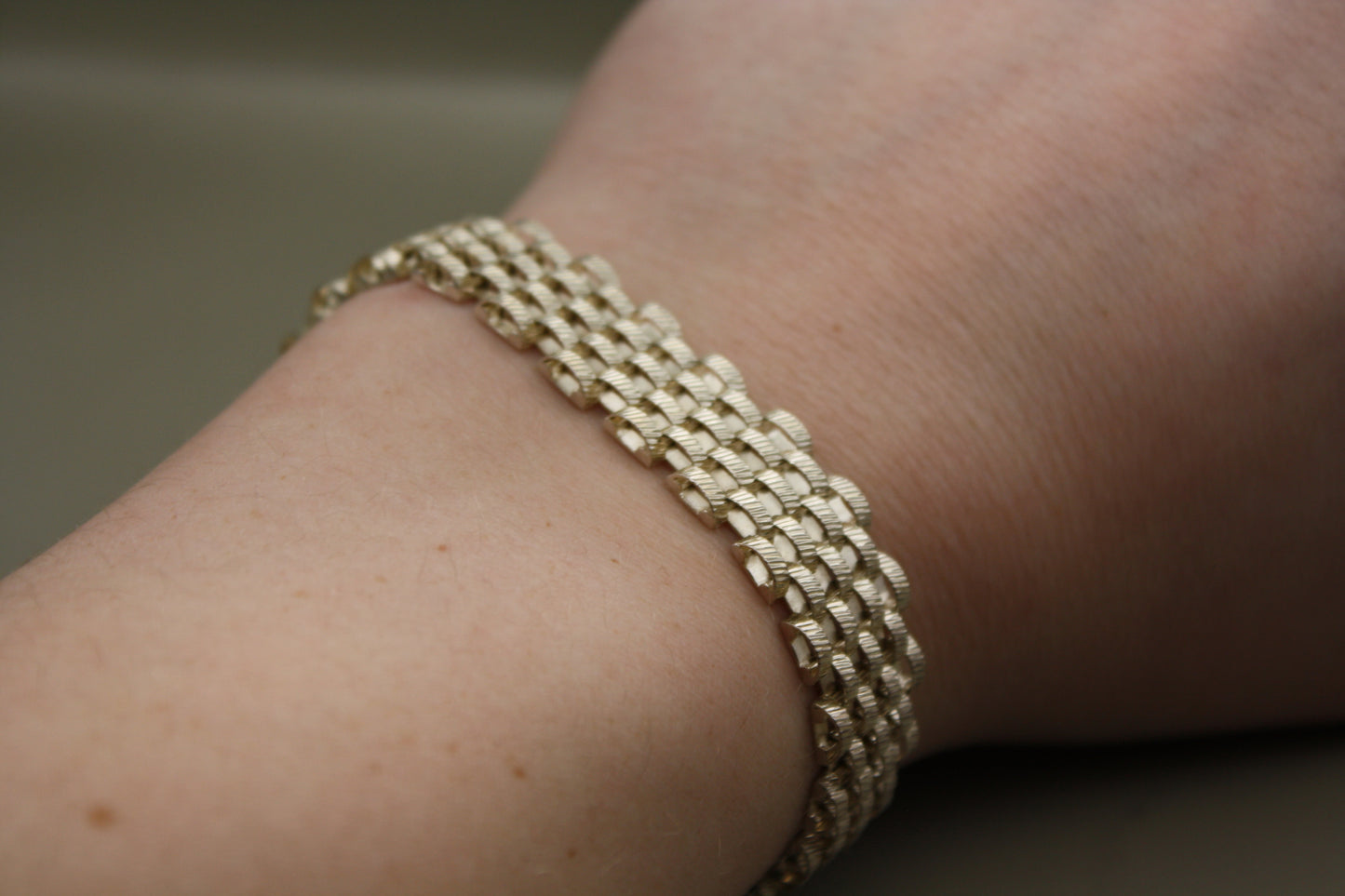 Diamond Cut Textured Sterling Silver Link Bracelet ALX Italy