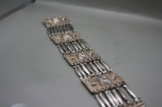 Vintage Sterling Silver Taxco Panel Bracelet