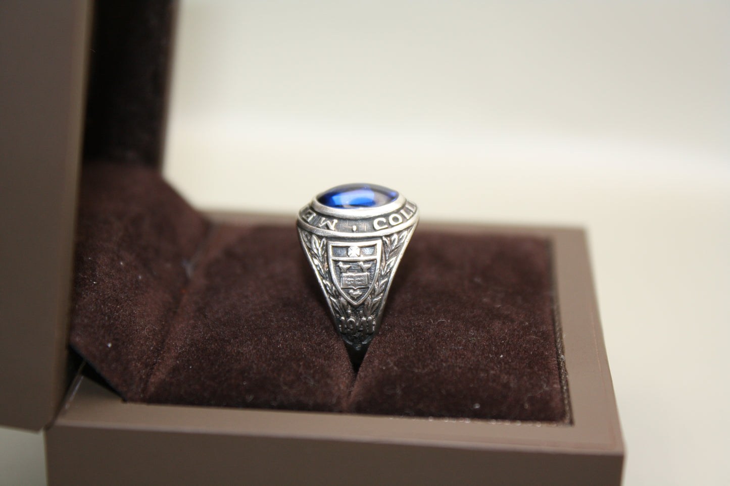 Vintage Mercy College Class Ring - Sterling Silver with Lab Sapphire, Class of 1962