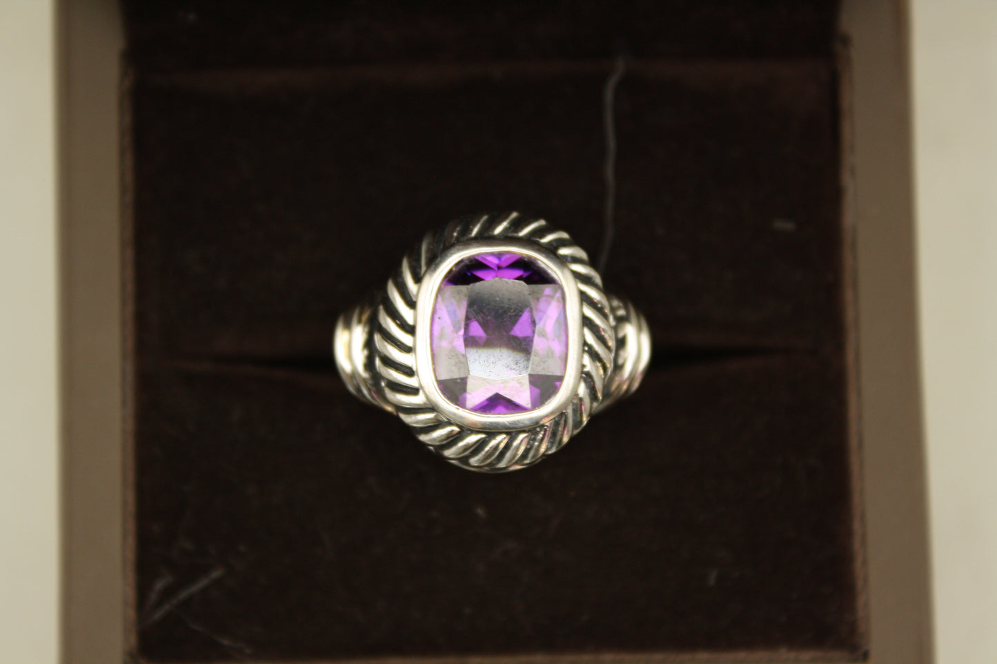 Sterling silver Amethyst Albion-Inspired Statement Ring