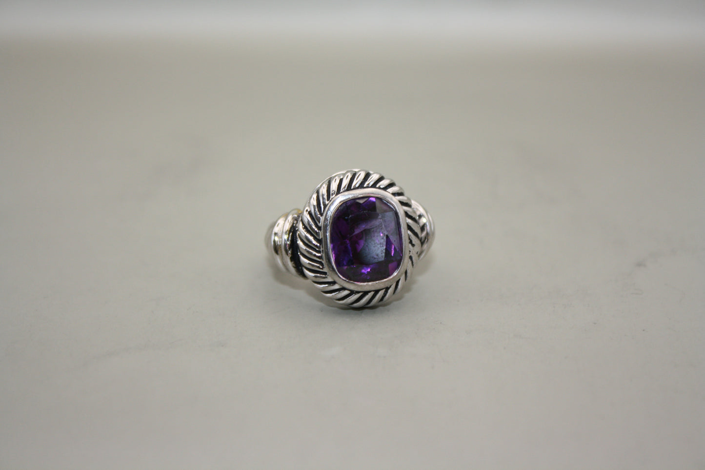 Sterling silver Amethyst Albion-Inspired Statement Ring