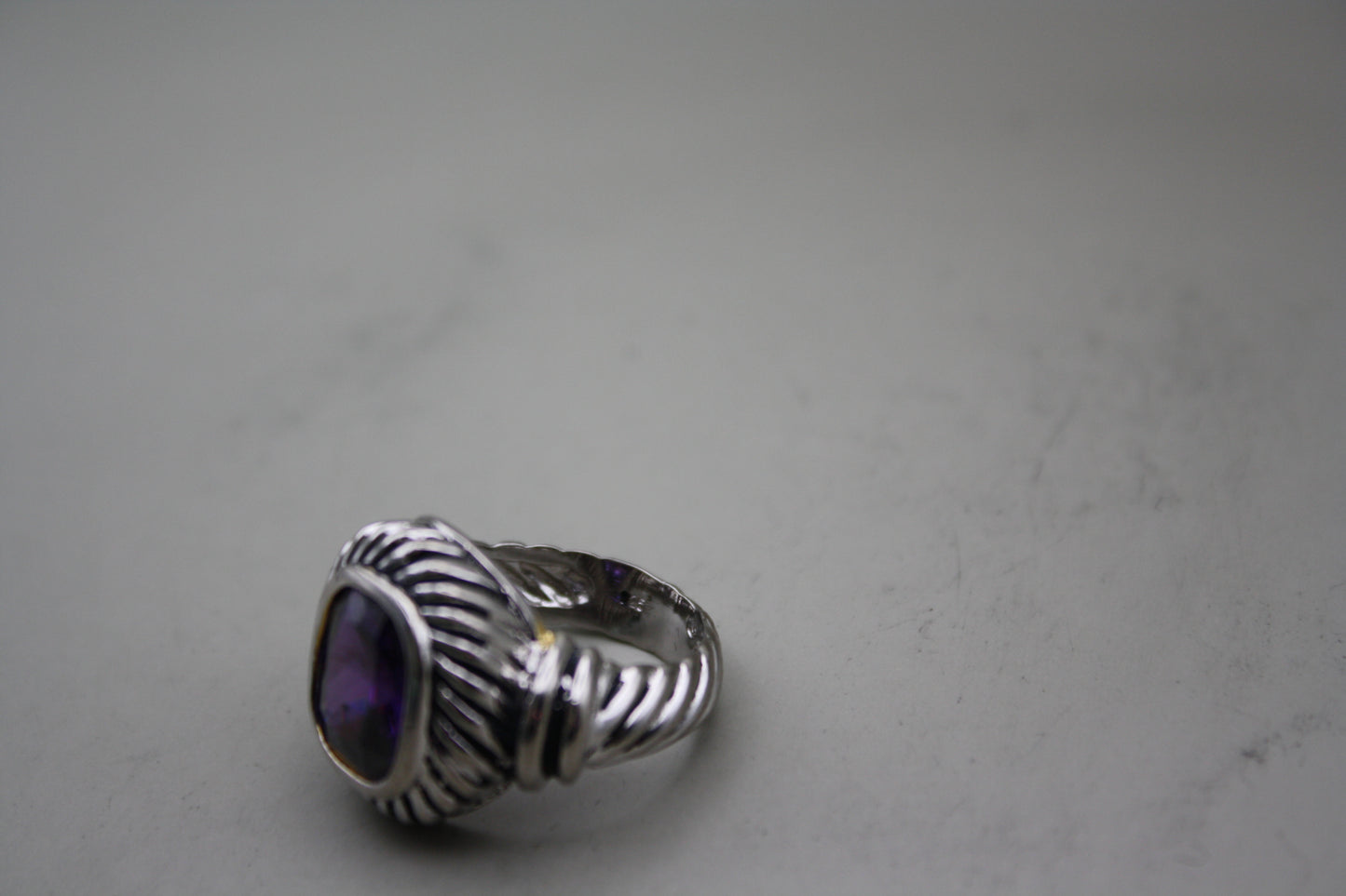 Sterling silver Amethyst Albion-Inspired Statement Ring