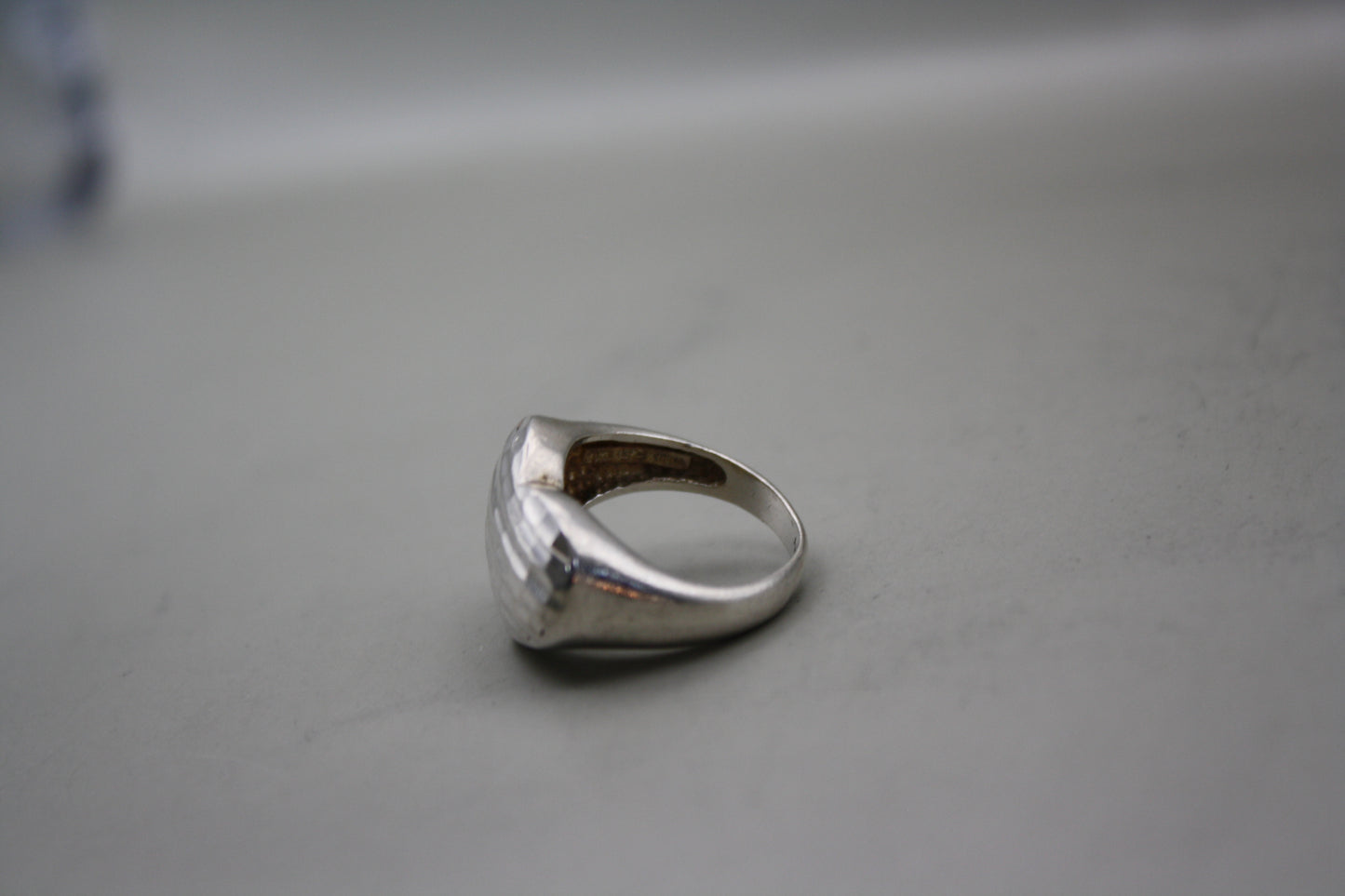 Sterling Silver Textured Domed Heart Ring