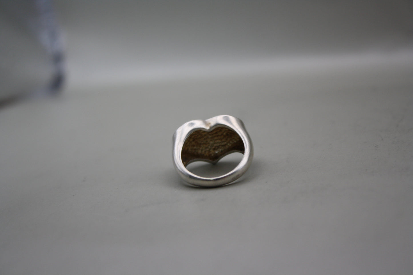 Sterling Silver Textured Domed Heart Ring