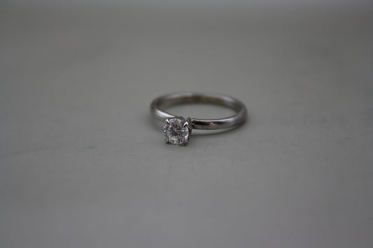 White Gold-Filled 14K Solitaire Engagement/Wedding Band