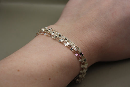 Elegant Vintage Italian Sterling Silver Multi-Strand Bracelet