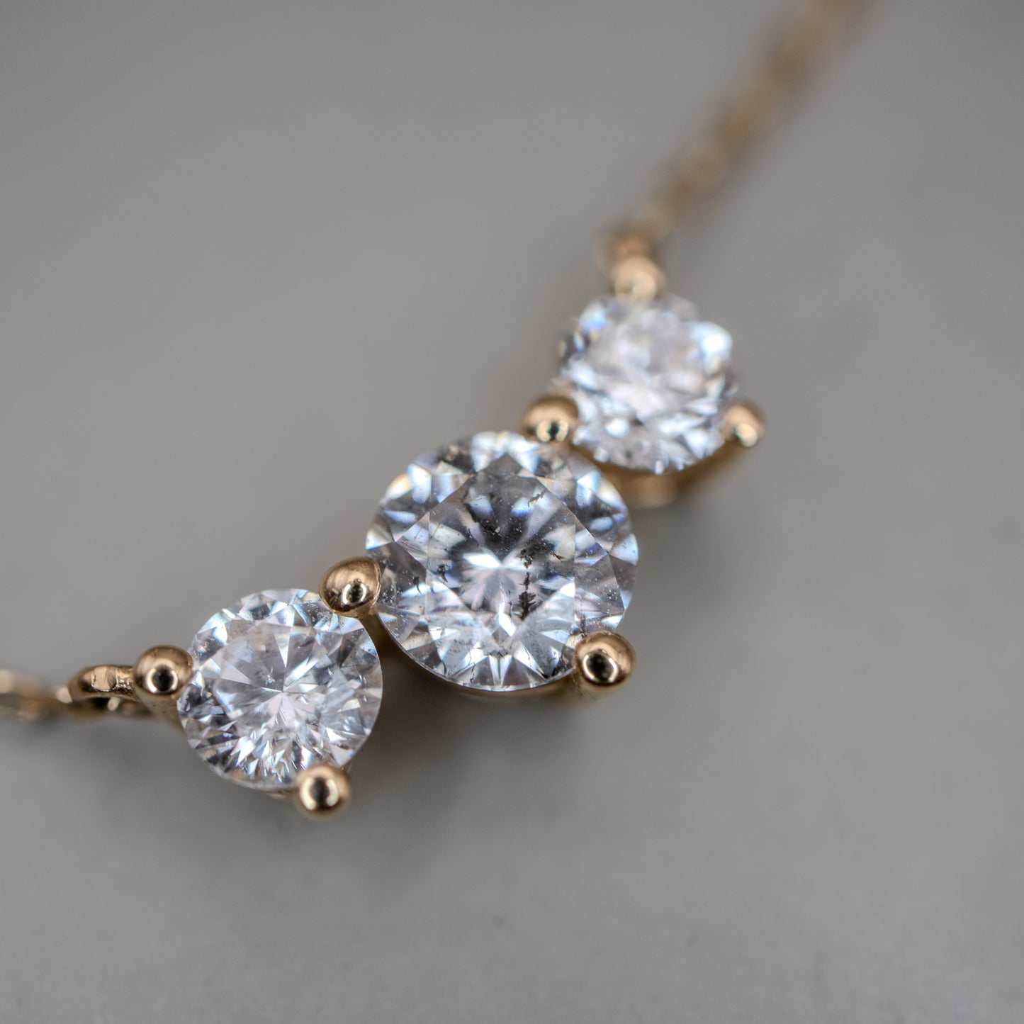 14K Yellow Gold Diamond Pendant Necklace