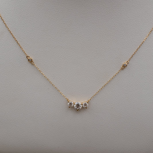 14K Yellow Gold Diamond Pendant Necklace