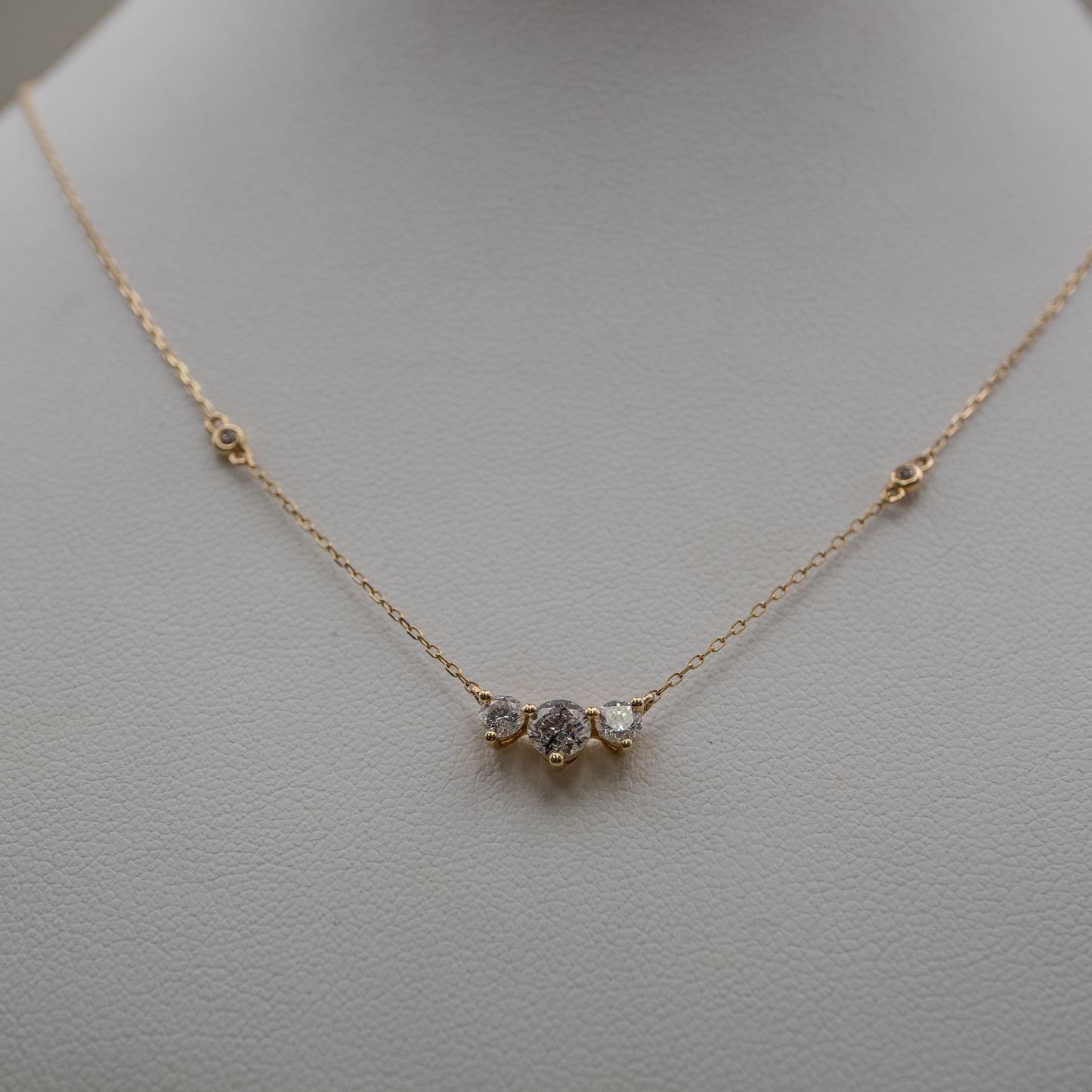 14K Yellow Gold Diamond Pendant Necklace