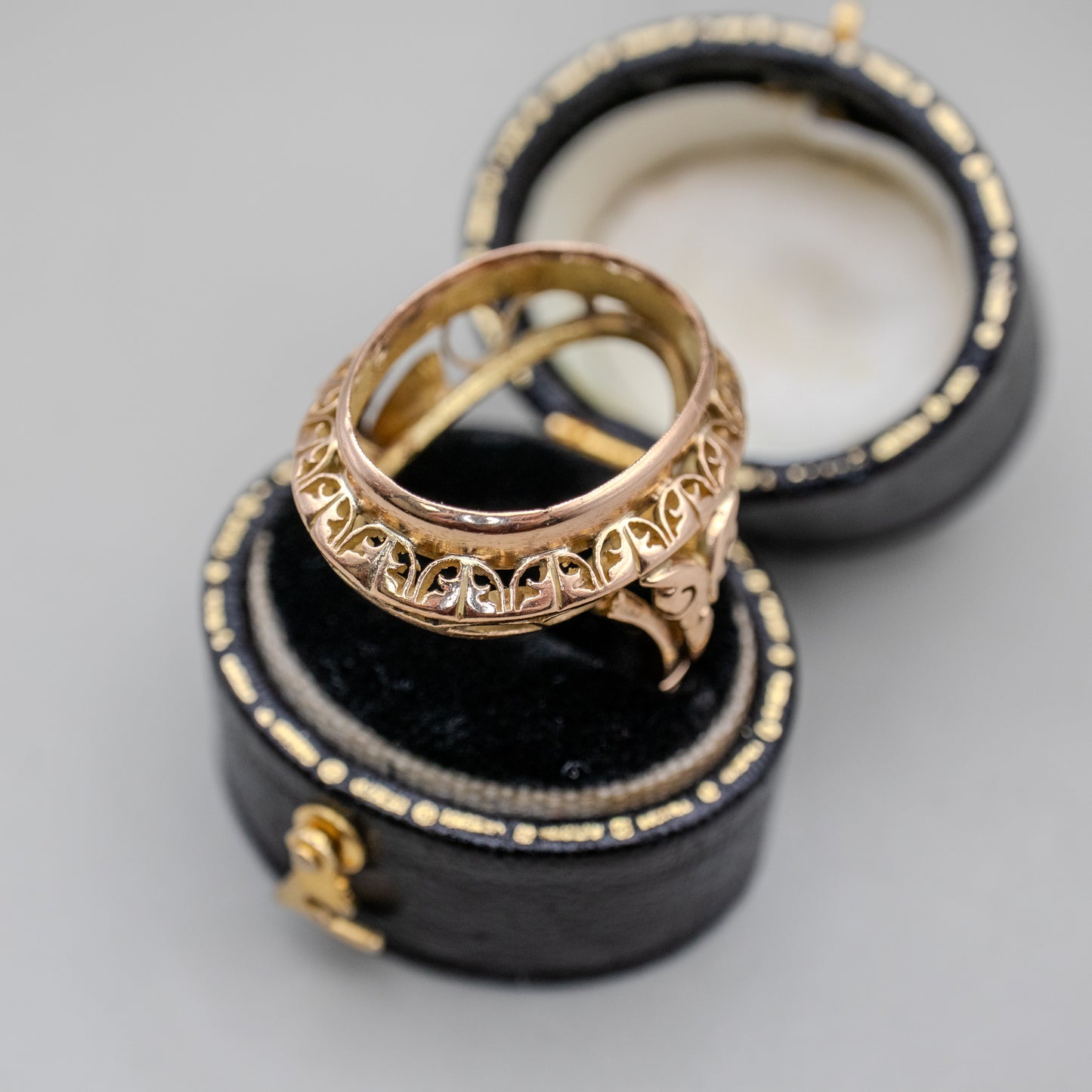 Antique 18K Yellow Gold Georgian Filigree Ring Mounting