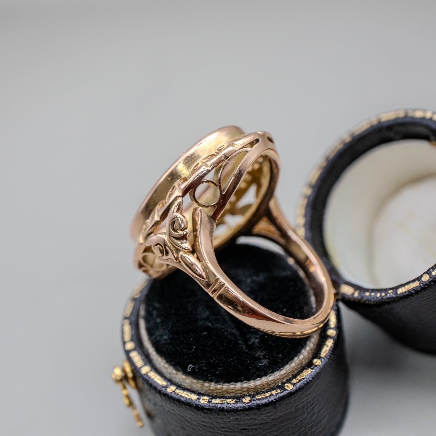 Antique 18K Yellow Gold Georgian Filigree Ring Mounting