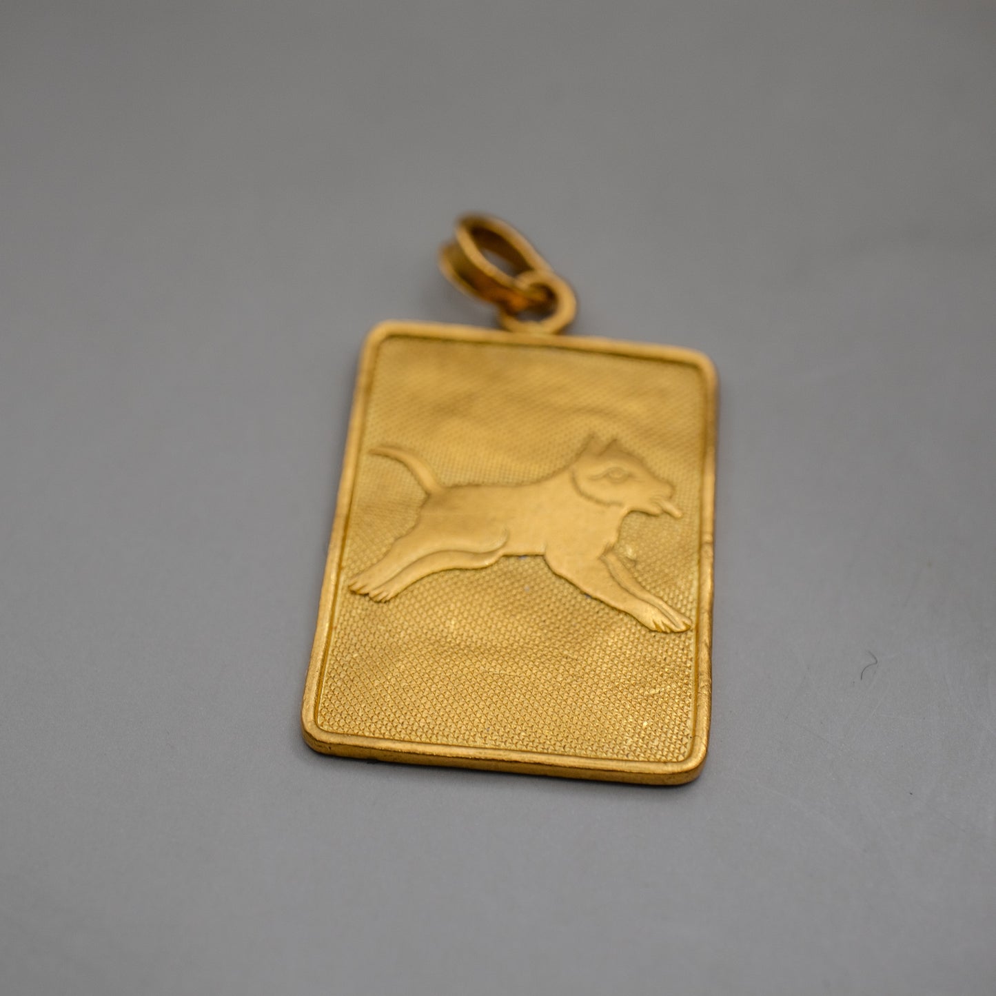 Vintage 24K Gold Dog Zodiac Pendant