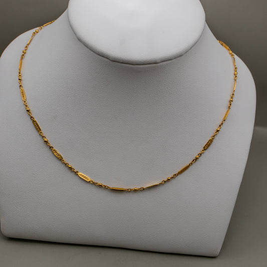 Ornate 24K Solid Gold Link Necklace