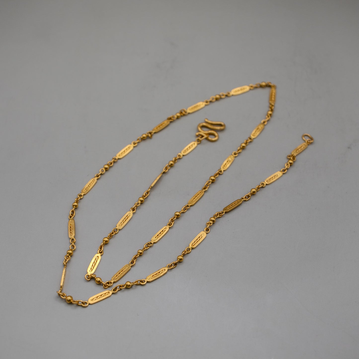 Ornate 24K Solid Gold Link Necklace