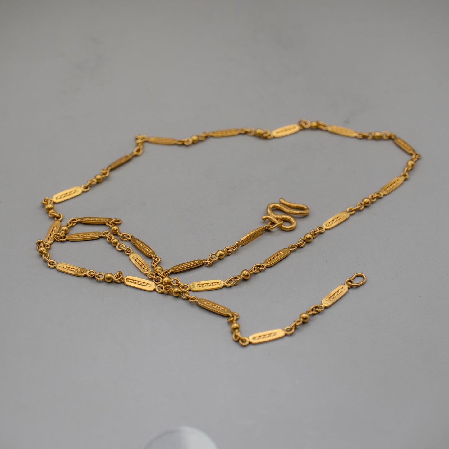 Ornate 24K Solid Gold Link Necklace