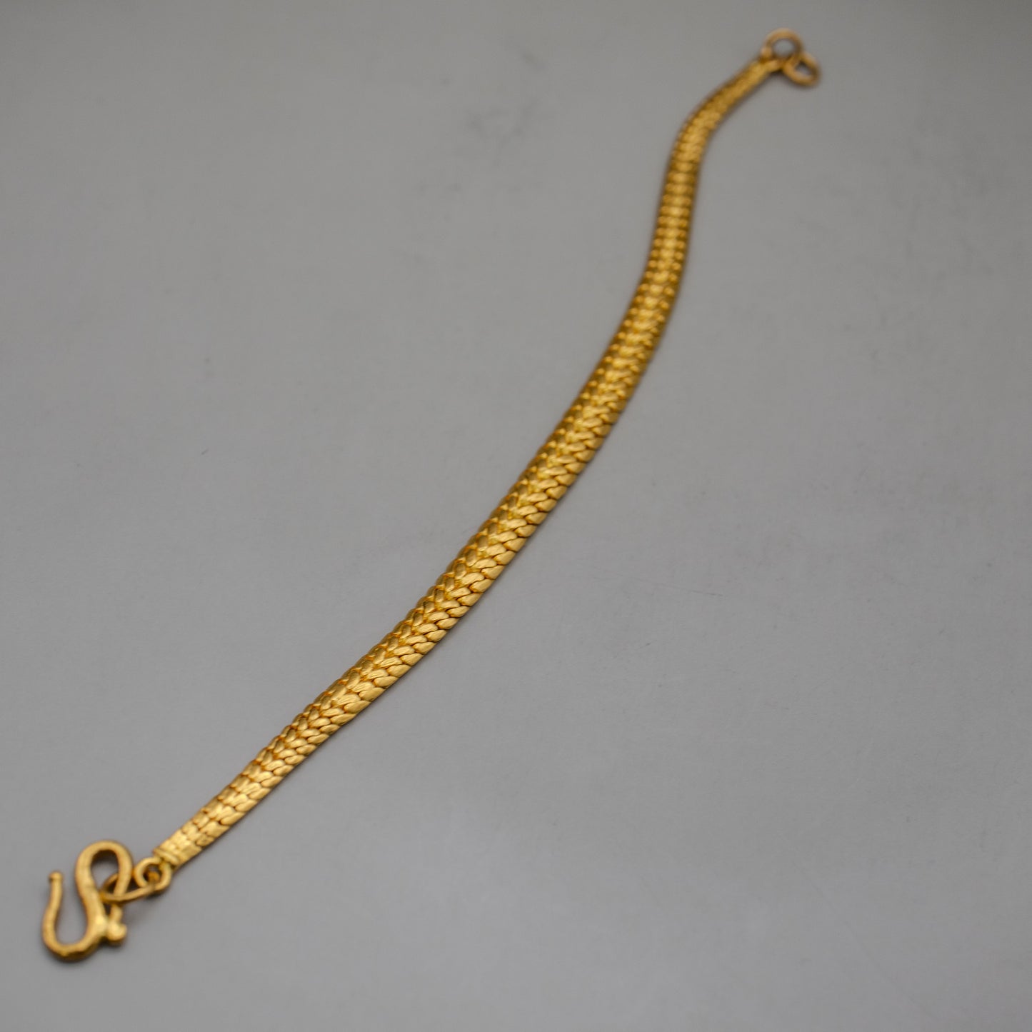 Exquisite 24K Gold Silk Herringbone Bracelet