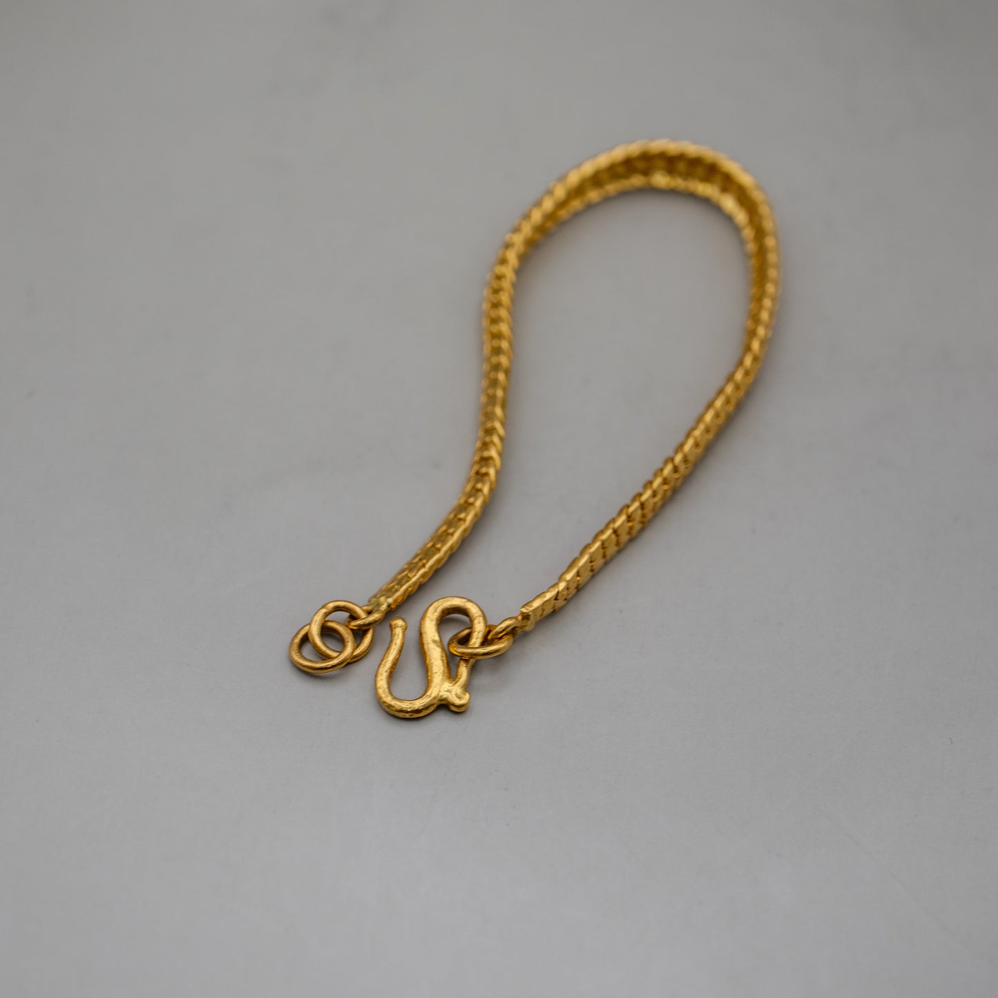 Exquisite 24K Gold Silk Herringbone Bracelet