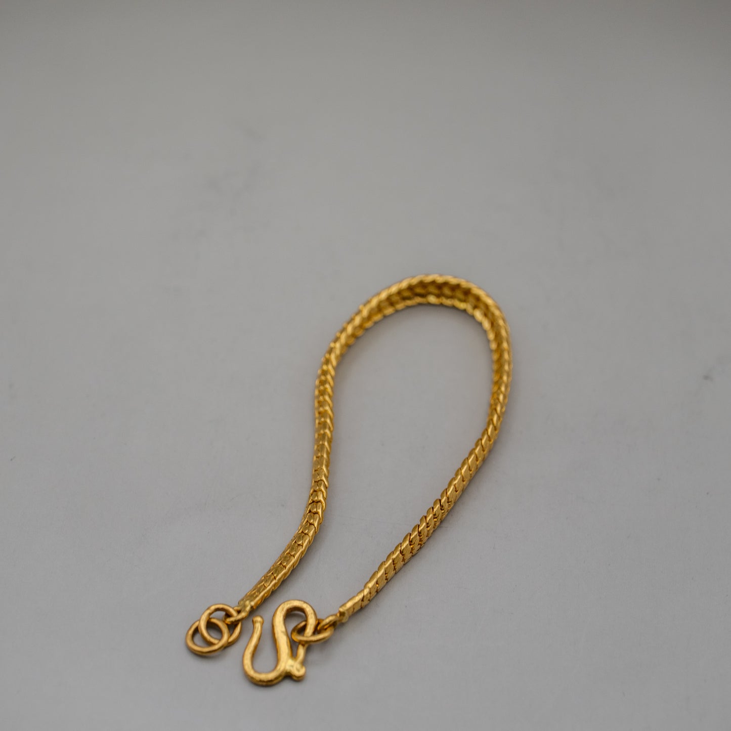 Exquisite 24K Gold Silk Herringbone Bracelet