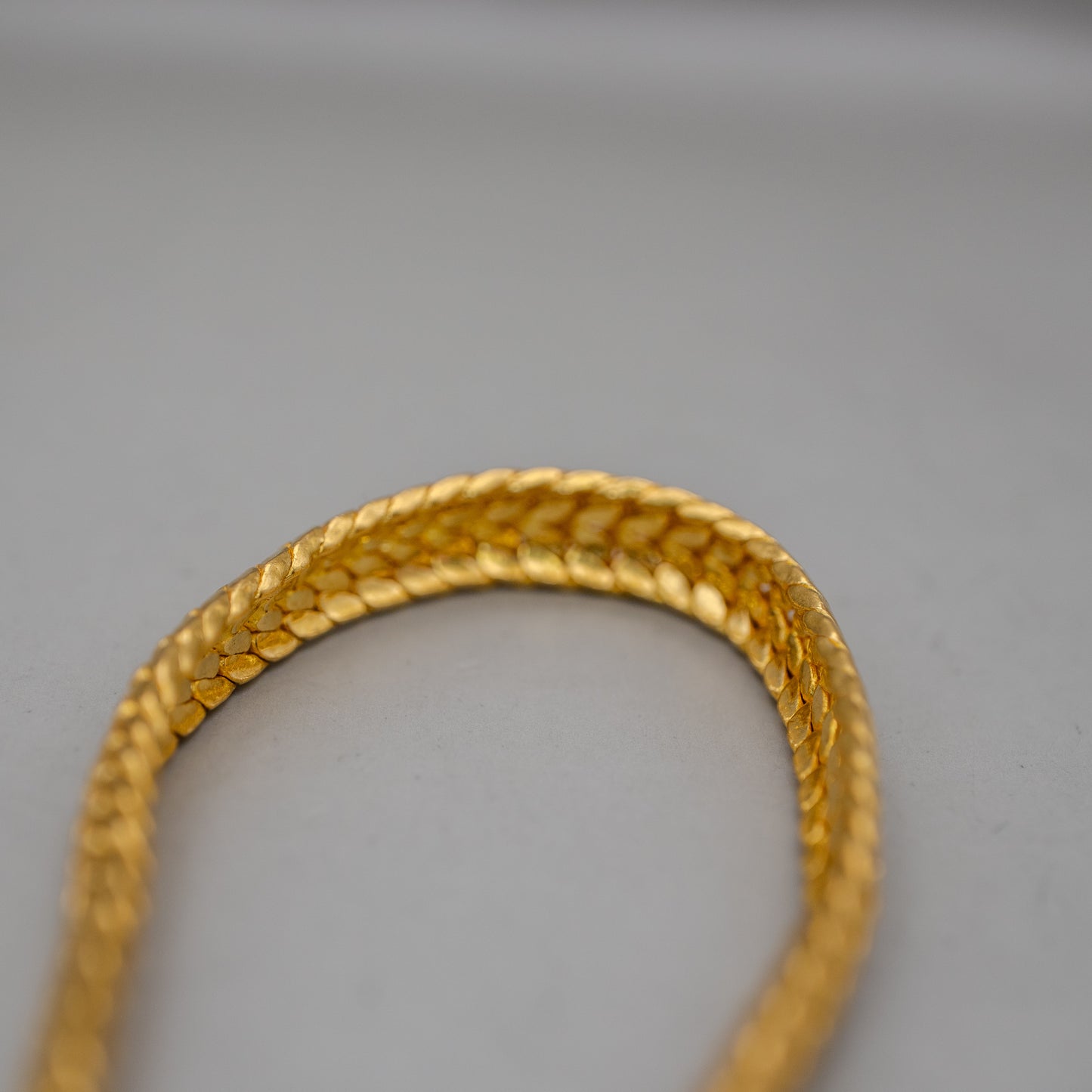 Exquisite 24K Gold Silk Herringbone Bracelet