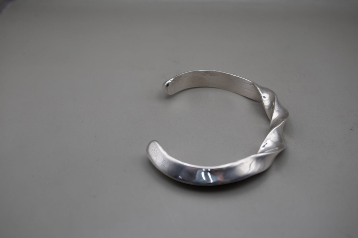 Native American Sterling Silver Twist Open Bangle