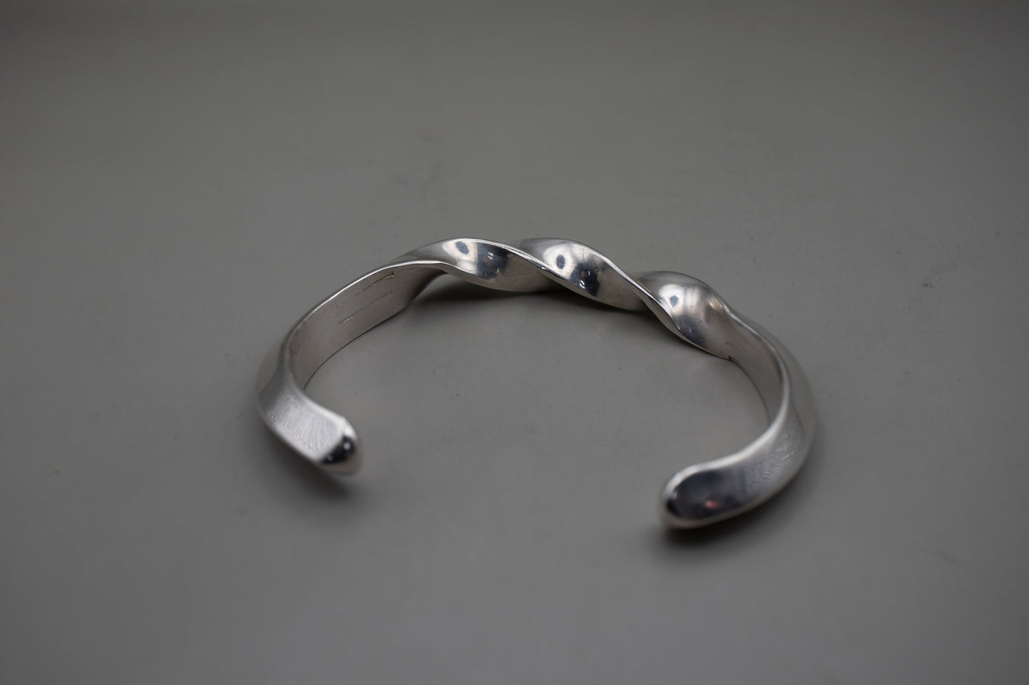 Native American Sterling Silver Twist Open Bangle