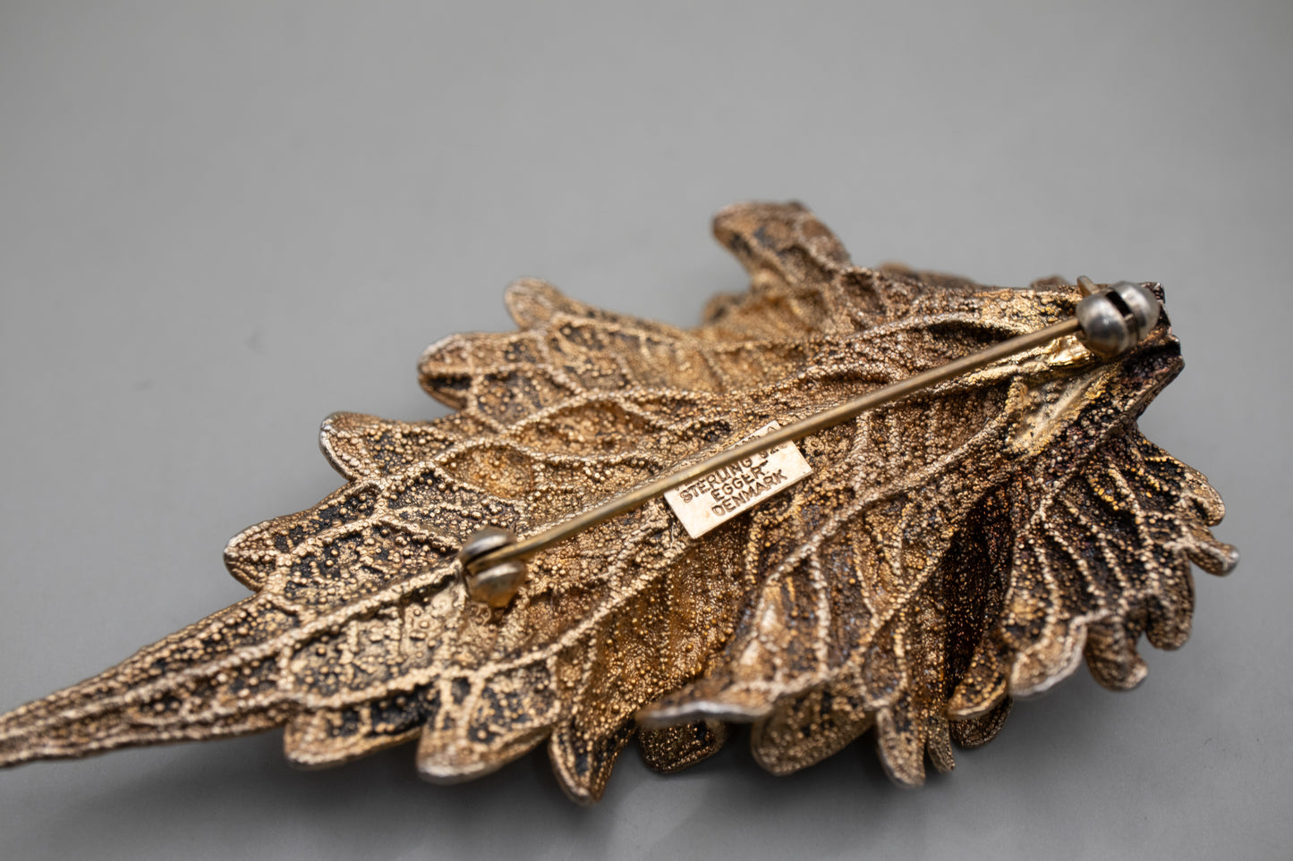 Flora Danica Sterling Silver Leaf Brooch